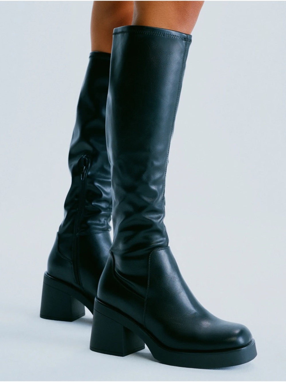 Call it Spring Black Knee-High Block Heel Boots